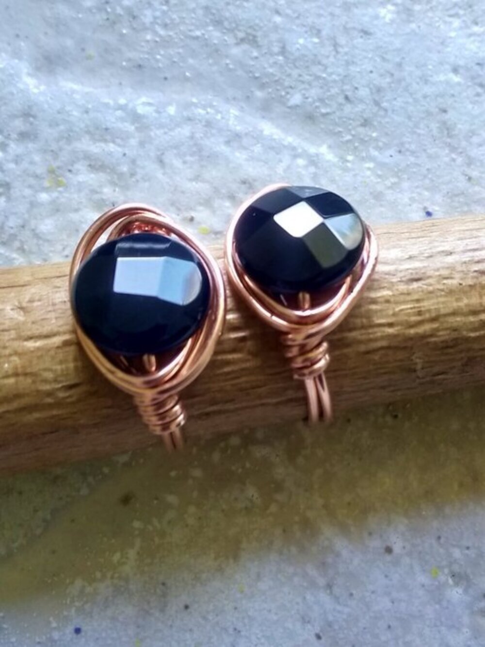 Faceted Black Jasper Ring in Copper • Protection & Grounding Stone - Custom Size